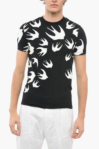 All- Over swallows Printed Crew-Neck T-shirt