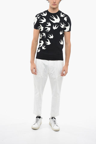 All- Over swallows Printed Crew-Neck T-shirt