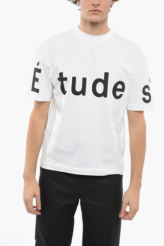 Solid Color SPIRIT Crew-neck T-Shirt with Printed Contrasting Logo