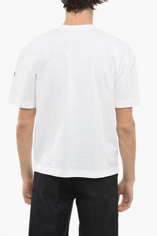 Solid Color SPIRIT Crew-neck T-Shirt with Printed Contrasting Logo