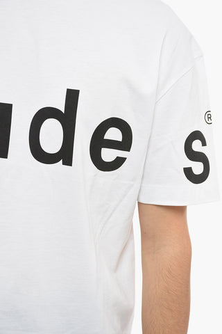 Solid Color SPIRIT Crew-neck T-Shirt with Printed Contrasting Logo