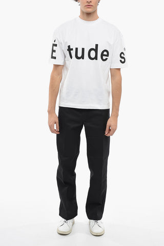 Solid Color SPIRIT Crew-neck T-Shirt with Printed Contrasting Logo