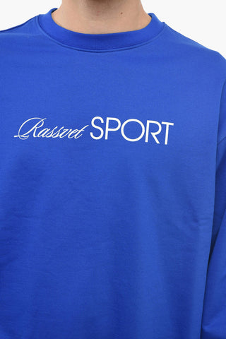 Brushed Cotton Crew-neck Sweatshirt with Contrasting Print