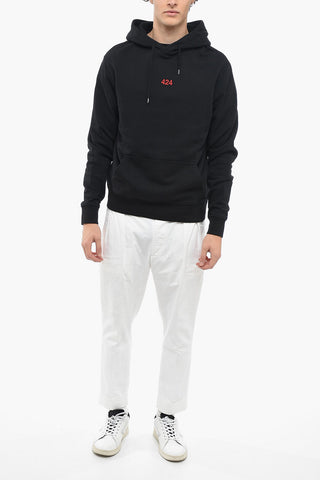 Brushed Cotton Hoodie with Embroidered Logo