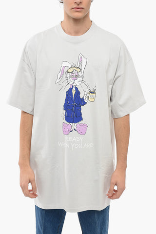 Oversized BUNNY T-shirt with Graphic Print