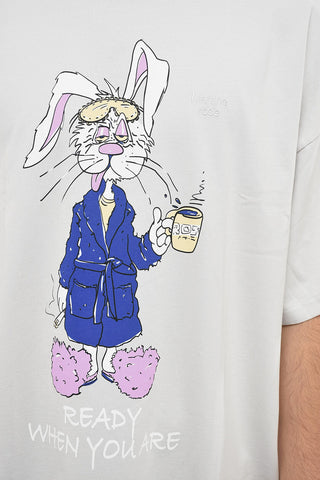 Oversized BUNNY T-shirt with Graphic Print