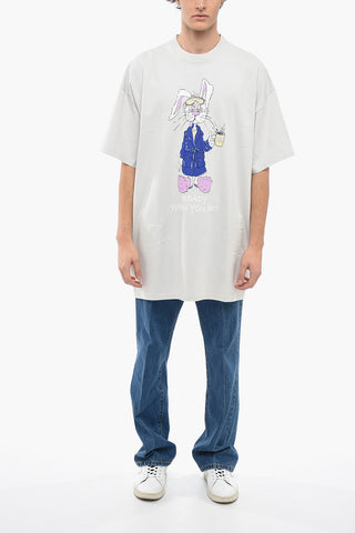 Oversized BUNNY T-shirt with Graphic Print