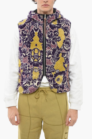 Floral Patterned Reversible Teddy Vest