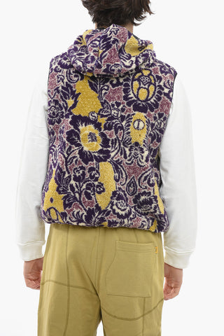 Floral Patterned Reversible Teddy Vest