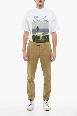 Regular Waist Stretch Cotton Chino Pants