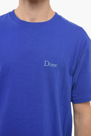 Crew Neck Cotton T-Shirt with Embroidered Logo