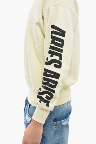 Solid Color PRESS GOTHIC Crew-neck Sweatshirt with Printed Logo