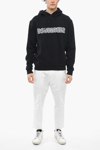 Hoodie Sweatshirt with Contrasting Logo Print