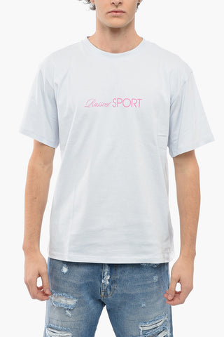 Lettering Printed Cotton Crew-Neck T-shirt