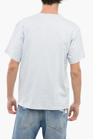 Lettering Printed Cotton Crew-Neck T-shirt