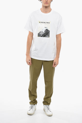 Crew Neck KNOWTEC Cotton T-Shirt with Frontal Print
