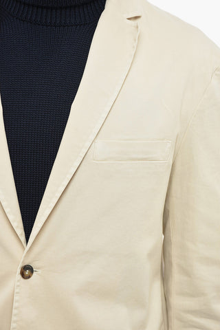 Unlined Flax Blazer with Patch Pockets