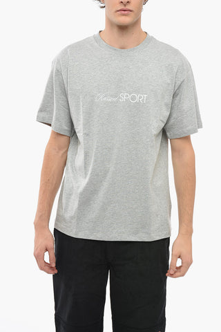Lettering Printed Cotton Crew-Neck T-shirt