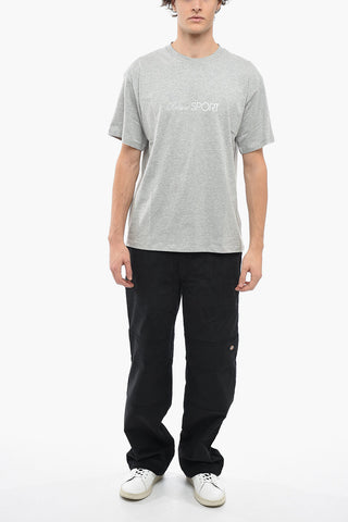 Lettering Printed Cotton Crew-Neck T-shirt