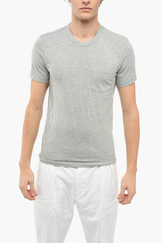 STANDARD Solid Color Crew-neck T-Shirt with Breast Pocket