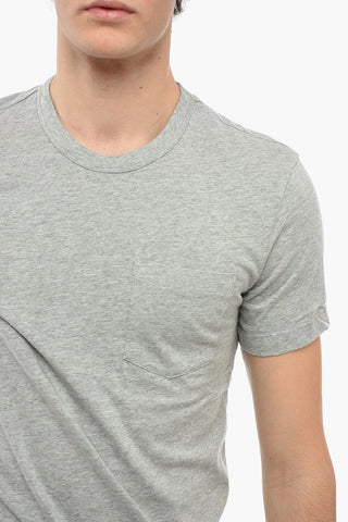 STANDARD Solid Color Crew-neck T-Shirt with Breast Pocket