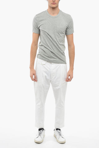 STANDARD Solid Color Crew-neck T-Shirt with Breast Pocket