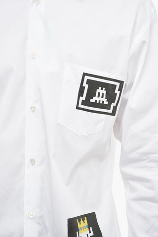 SHIRT Camicia in Popeline di Cotone Stampata con Taschino