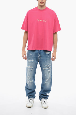 Oversized Cotton Crew-Neck T-shirt with Logo
