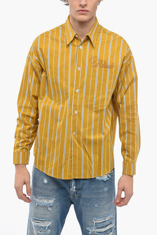 Camicia A Maniche Lunghe Con Logo Ricamato