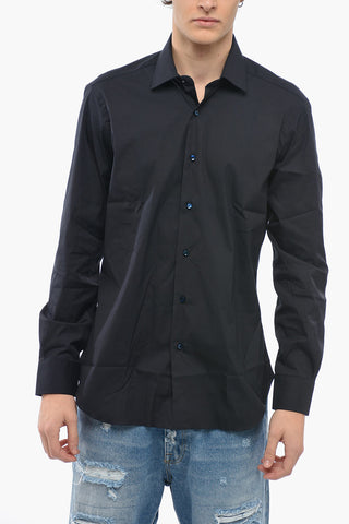 Stretch Cotton Slim Fit Shirt with Standard Collar