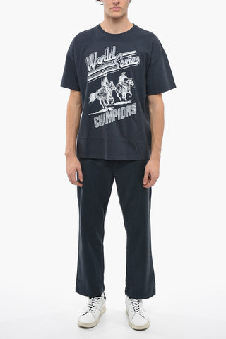 Maxi Printed Front Cotton Crew-Neck T-shirt