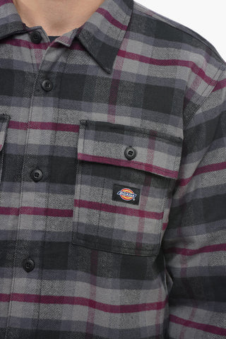 Plaid Motif Padded Overshirt with Double Breast Pocket