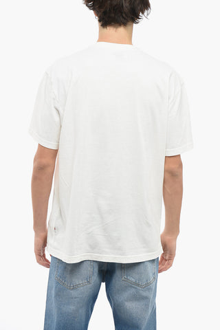 Solid Color Crew-neck T-Shirt with Printed Logo