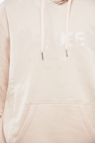 Hoodie Sweatshirt with Ton-sur-ton Logo Print