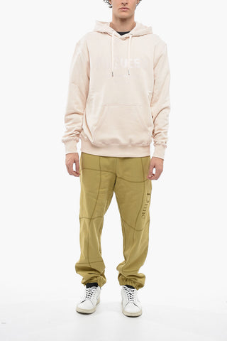 Hoodie Sweatshirt with Ton-sur-ton Logo Print