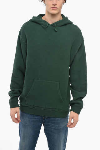 Honeycomb Cotton Sweater with Hood