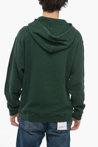 Honeycomb Cotton Sweater with Hood