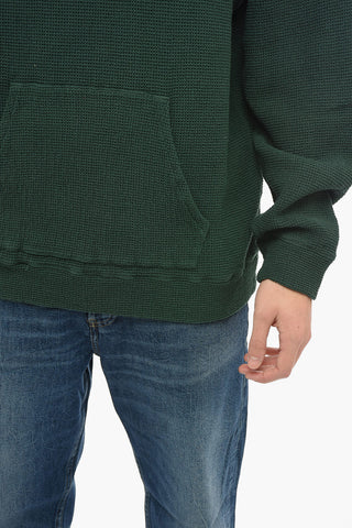 Honeycomb Cotton Sweater with Hood