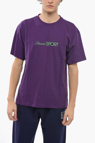 Lettering Printed Cotton Crew-Neck T-shirt