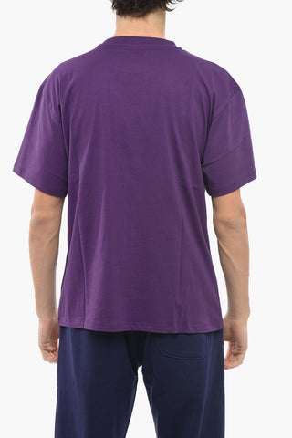 T-shirt Girocollo in Cotone con Stampa in Lettering