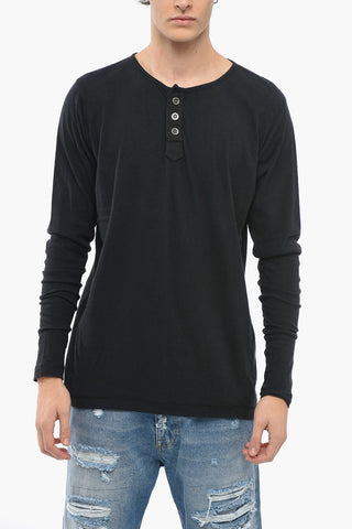 3 Buttoning Long Sleeved HENLEY T-shirt 