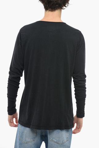3 Buttoning Long Sleeved HENLEY T-shirt 