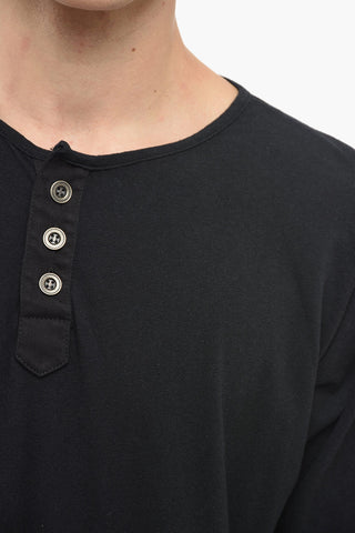 3 Buttoning Long Sleeved HENLEY T-shirt 