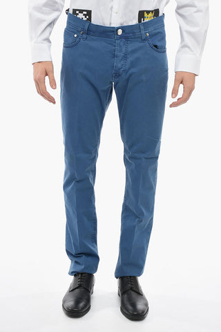 ID Cotton Stretch LAZISE 5 Pockets Pants with Logo-Button