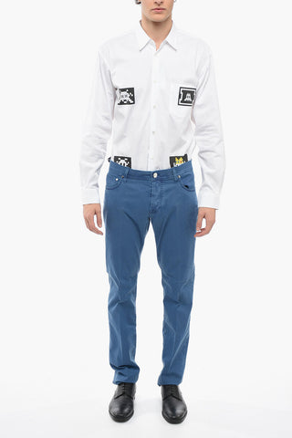 ID Cotton Stretch LAZISE 5 Pockets Pants with Logo-Button