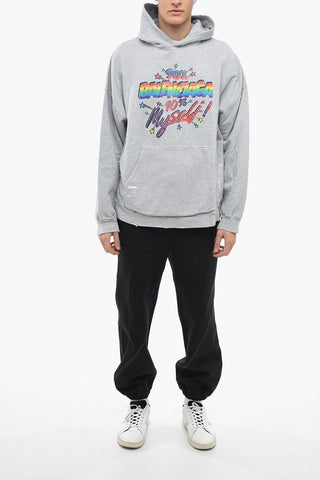UNISEX Distressed Hoodie Sweatshirt with Vintage Effect