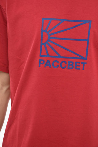 Solid Color Crew-neck T-Shirt with Printed Logo