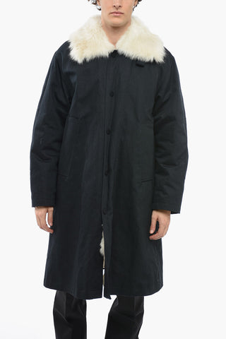 Cappotto in Misto Cotone con Fodera in Pelliccia