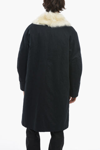 Cappotto in Misto Cotone con Fodera in Pelliccia