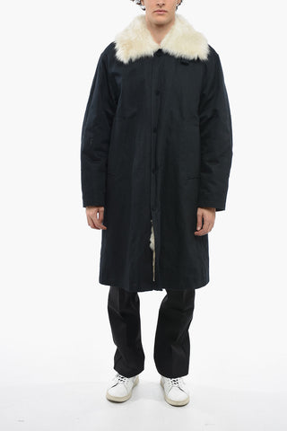 Cappotto in Misto Cotone con Fodera in Pelliccia